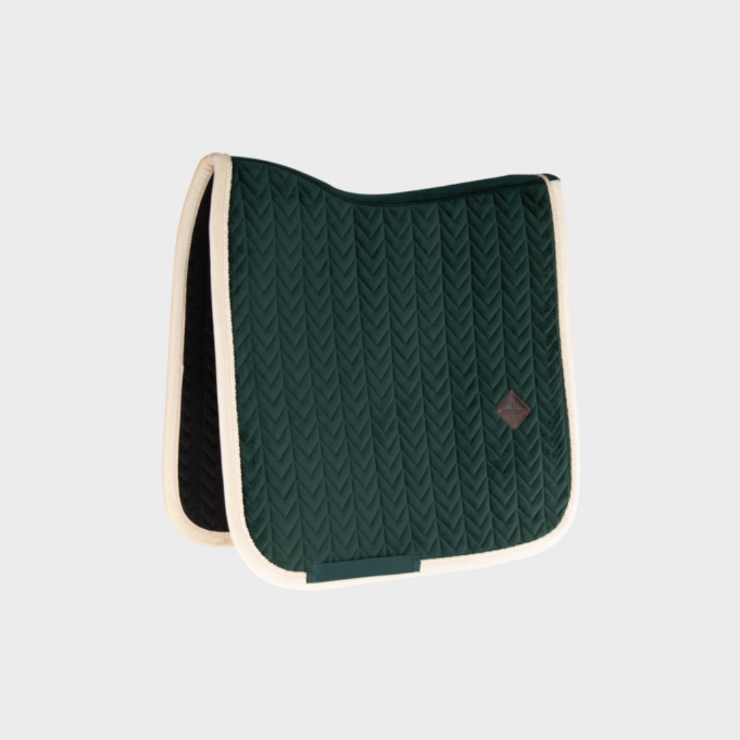 Kentucky | Tapis de dressage Velvet Contrast – Vert Sapin – 1000 Sabots