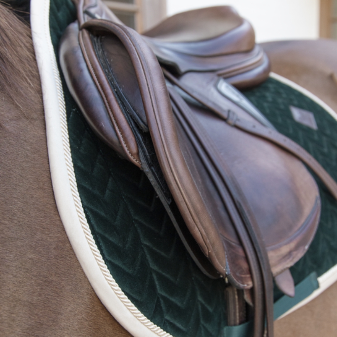 Tapis De Selle Kentucky Horsewear En Velours - Bleu Clair | Saut D'Obstacles | Confort Optimal